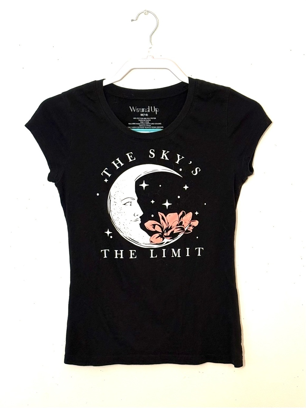 Wound Up Black Graphic Moon Tee - The Sky's The Limit. Size M. EUC.